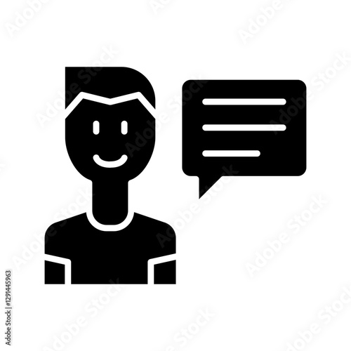 Talking icon in glyph style
