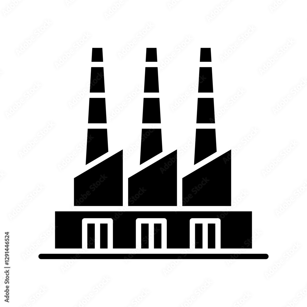 Obraz premium Industry, factory icon in glyph style