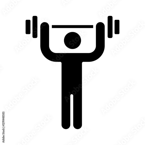 Weight lifting icon in glyph style
