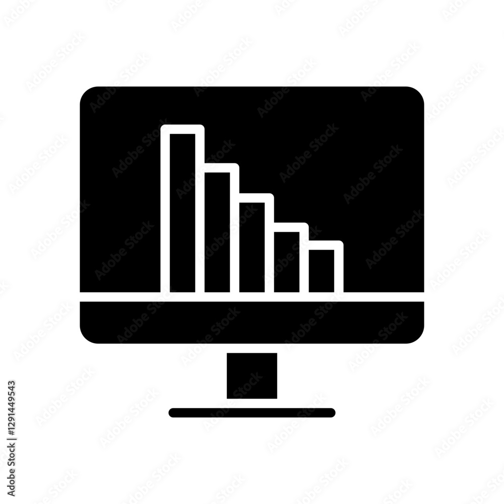 Economic recession icon in glyph style Economic recession icon in glyph style