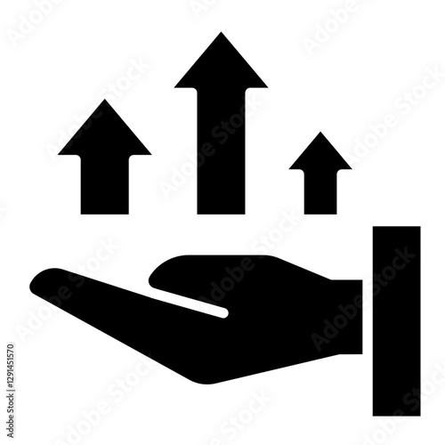 Growth icon in glyph style