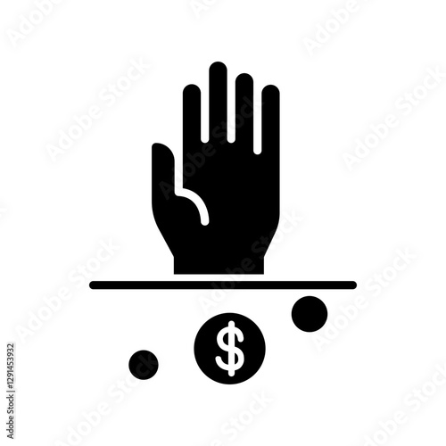 Debt crisis icon in glyph style