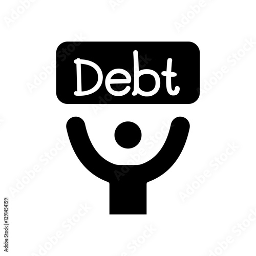 Debt icon in glyph style