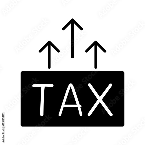 Tax increase icon in glyph style