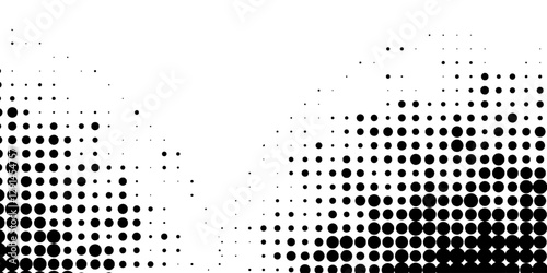 Set of halftone dots gradient pattern texture isolated on white background. Straight dotted spots using halftone circle dot raster texture. Vector blot half tone collection.