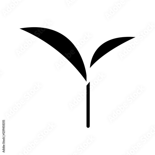 Tea leaves icon in glyph style