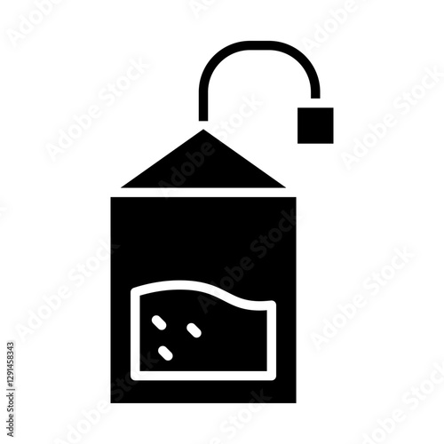 Tea bag icon in glyph style