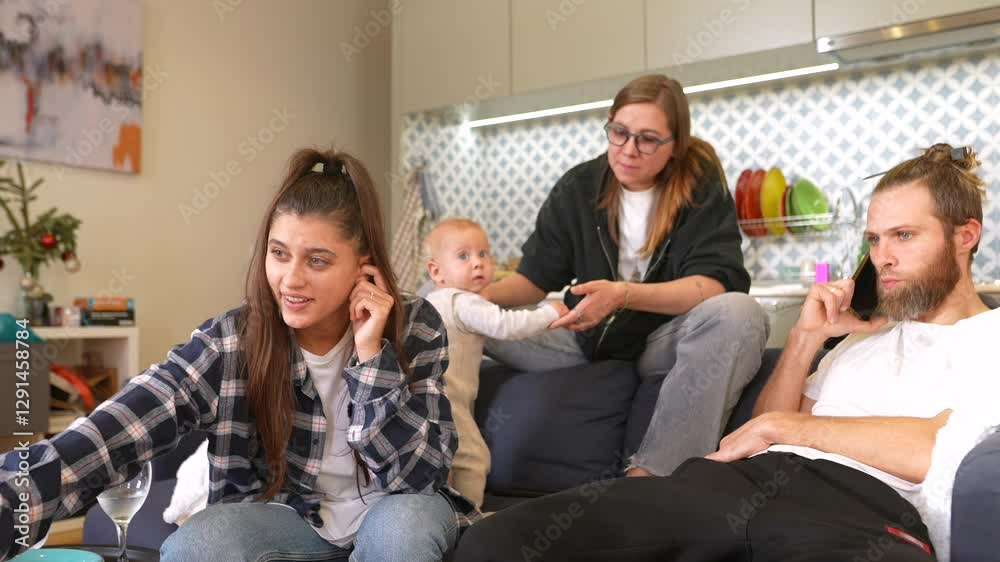 Experiencing the Joy of Modern Family Interaction in a Cozy and Inviting Living Room Space Experiencing the Joy of Modern Family Interaction in a Cozy and Inviting Living Room Space