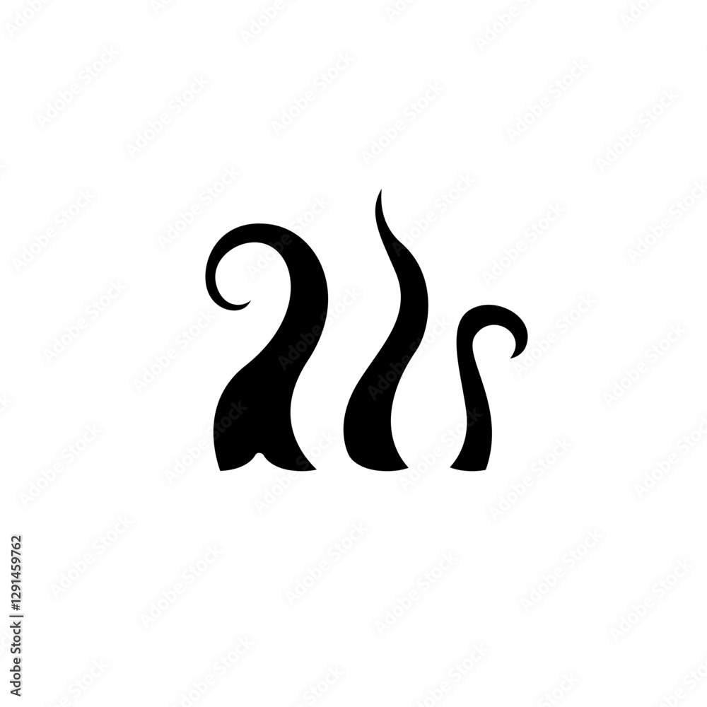 Fototapeta premium Octopus & tentacle icon in glyph style