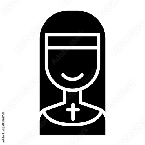 Nun icon in glyph style
