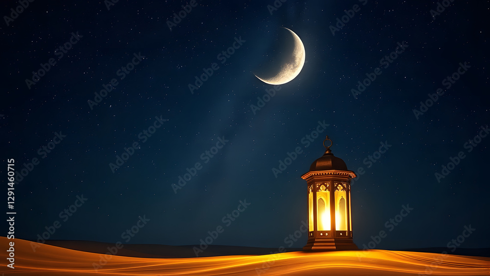 Fototapeta premium islamic Vintage candle emblem with flames and decorative ornaments