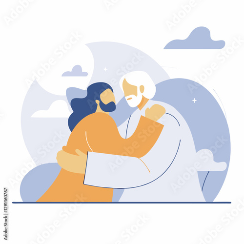 Jesus Christ embracing the needy