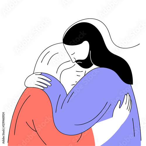 Jesus Christ embracing the needy