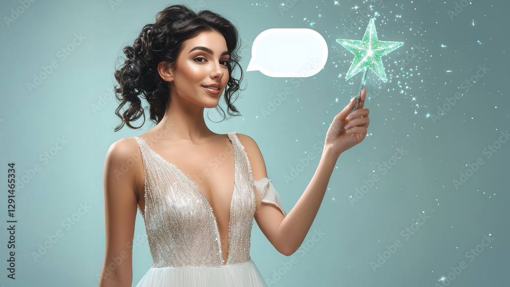 animated princess holding a magic wand in a sparkling fantasy setting