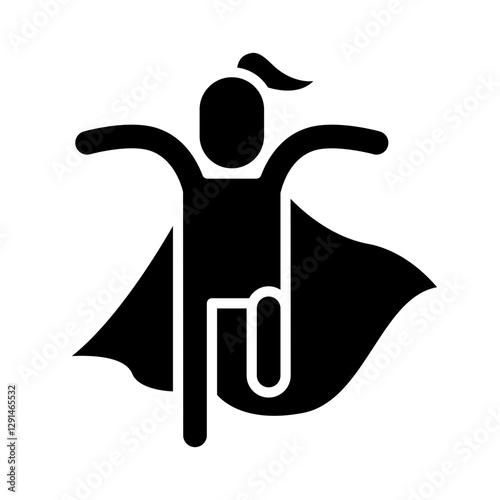 Super woman icon in glyph style