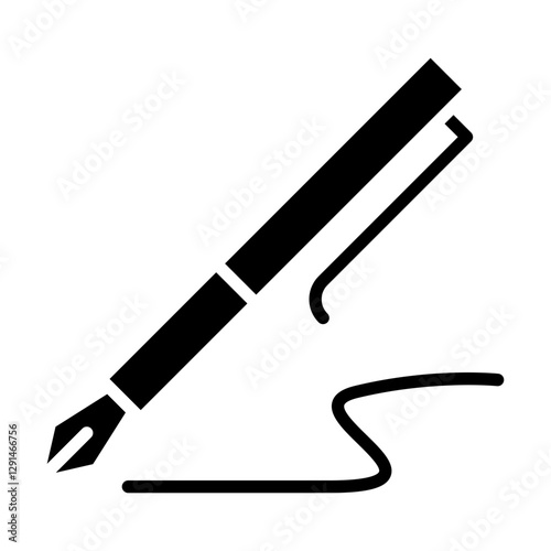 Signature icon in glyph style