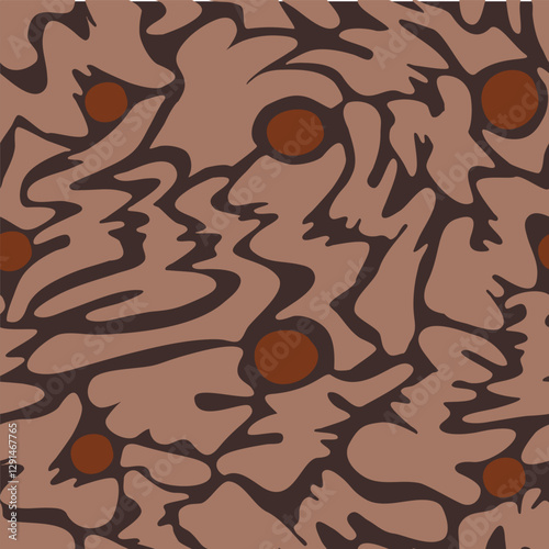 Strip with elements of chaos seamless pattern, abstract shapes, colorful background print. Ornate vector stripe lines