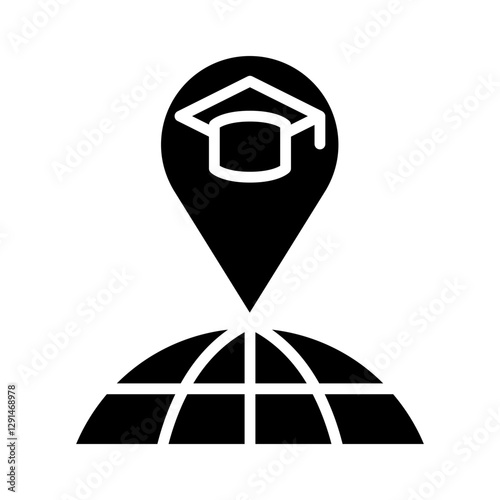 Study abroad icon in glyph style
