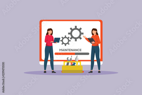 Maintenance tech concept. Colored flat vector illustration isolated