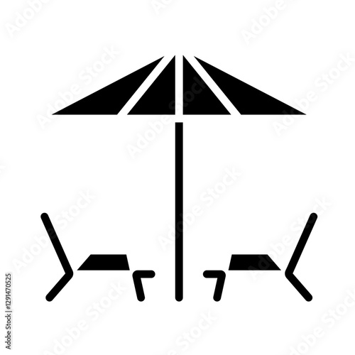 Beach chair icon in glyph style