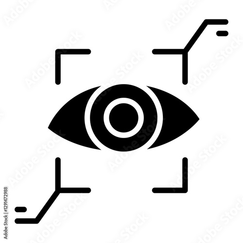 Iris scan icon in glyph style