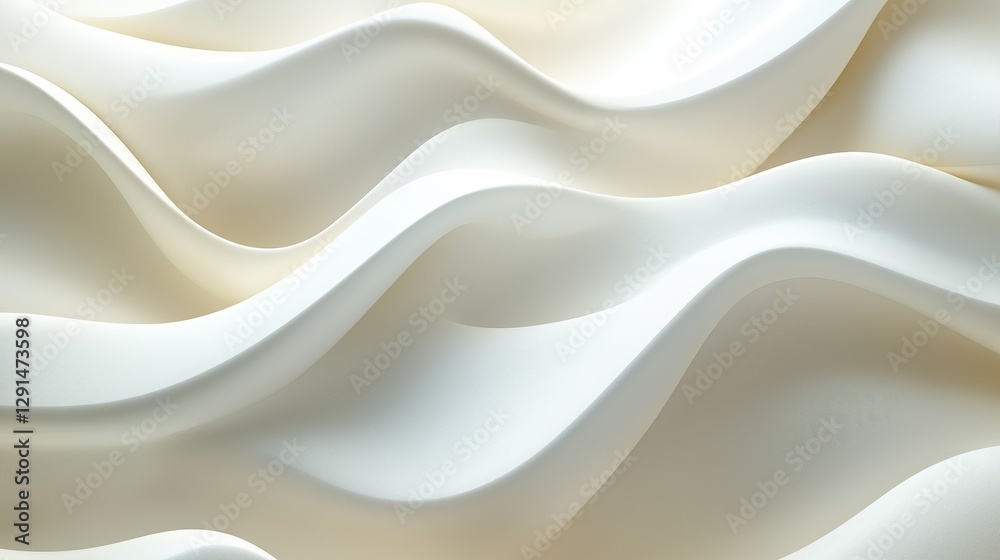 Obraz premium Abstract textured background featuring smooth, flowing white waves creating a serene and elegant atmosphere.