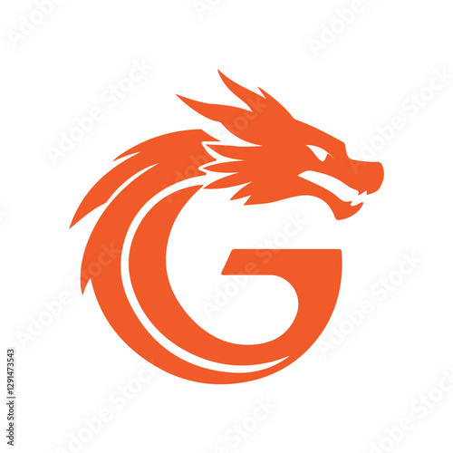 Creative Minimalist Letter G Dragon Head logo Design
