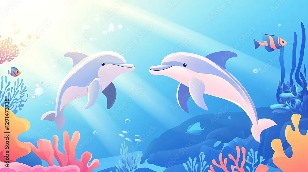 Dolphins Playing Underwater Dolphins Playing Underwater