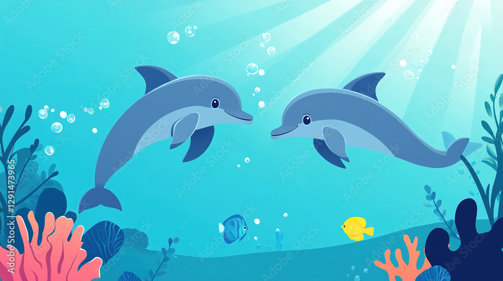 Dolphins Playing Underwater Dolphins Playing Underwater