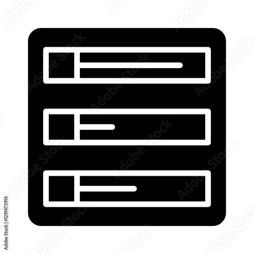 Data, database, dataset icon in glyph style