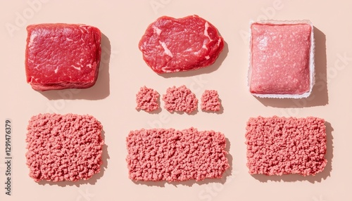 Cut of Raw Red Meat Types photo