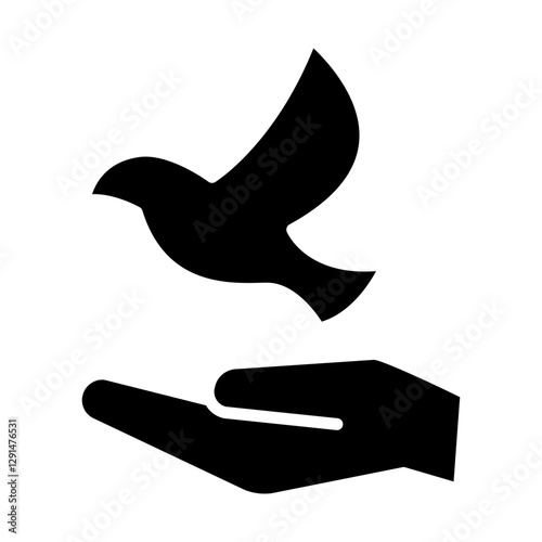 Freedom icon in glyph style