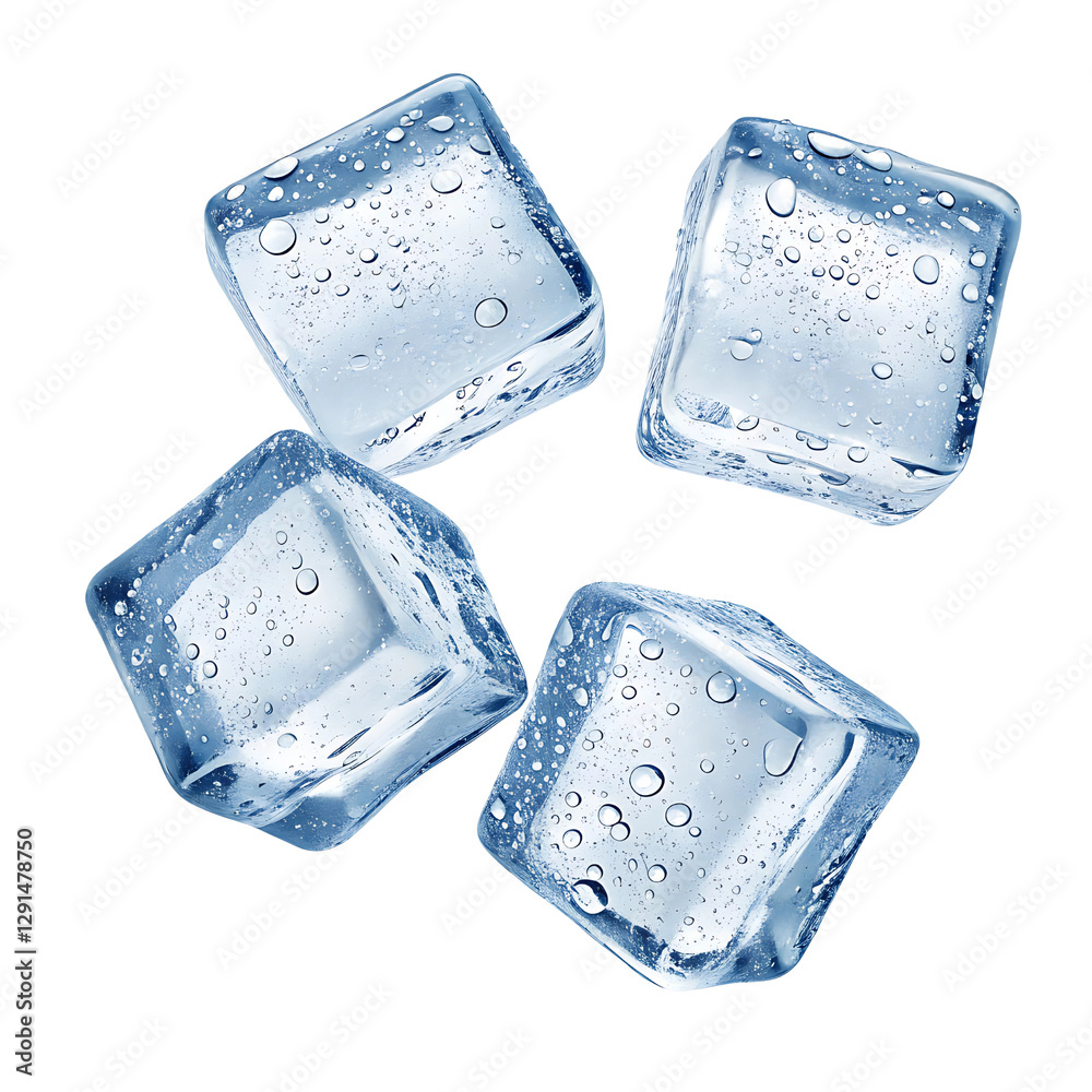 Fototapeta premium ice cubes isolated on white background