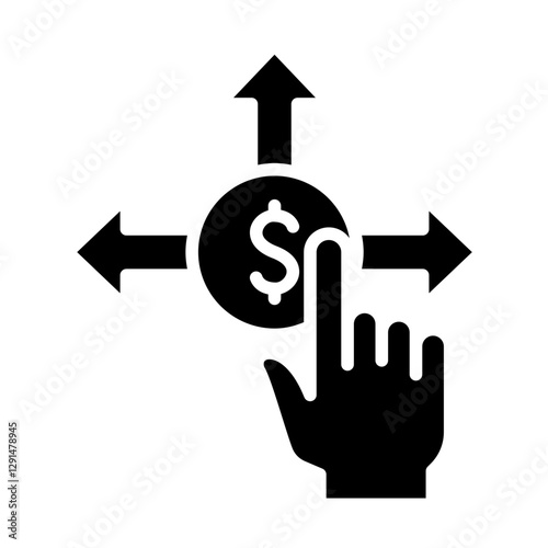 Investment icon in glyph style