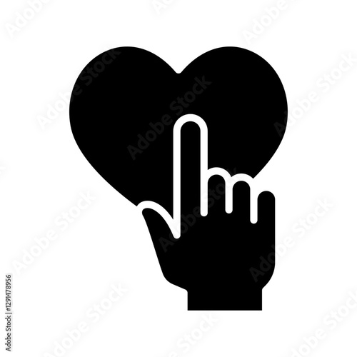 Online donation icon in glyph style