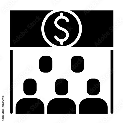 Bankruptcy icon in glyph style