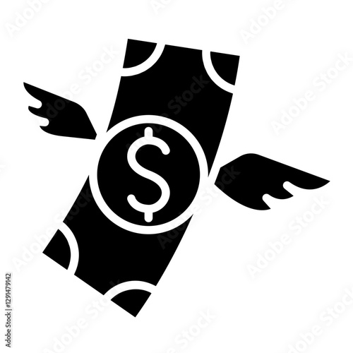 Debt, cost icon in glyph style