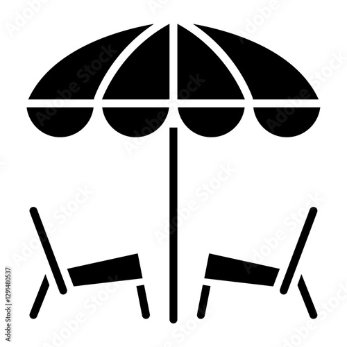 Beach chair icon in glyph style