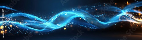 Abstract technology background featuring glowing lines and dots in a digital network design