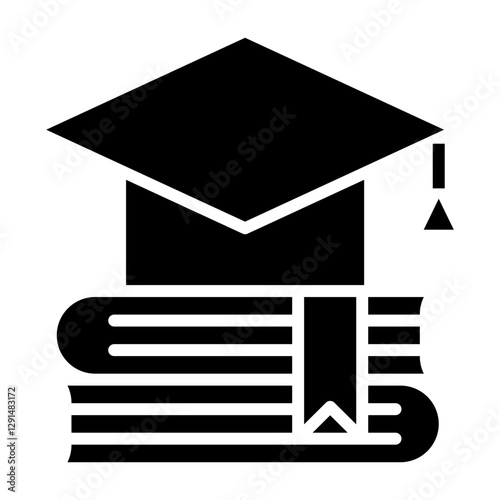 Graduation icon in glyph style