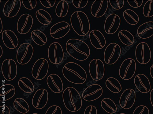 coffee beans seamless pattern