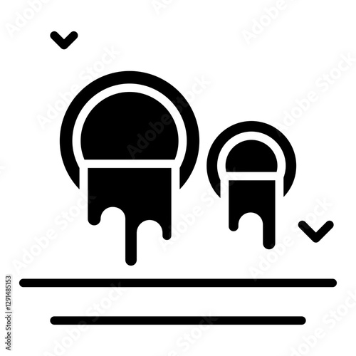 Water pollution icon in glyph style