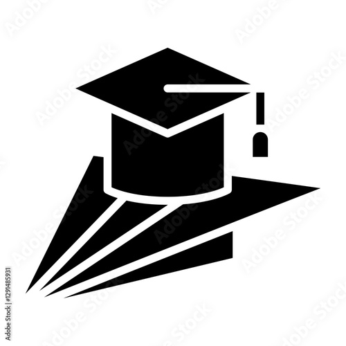 Study aboard icon in glyph style
