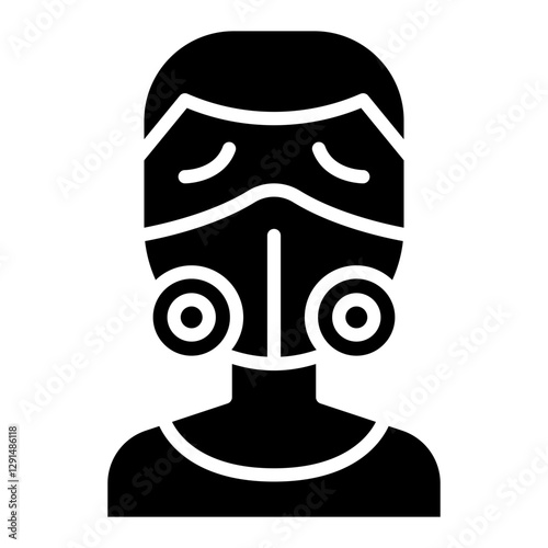 Air pollution icon in glyph style