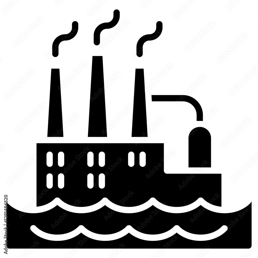 Obraz premium water pollution icon in glyph style