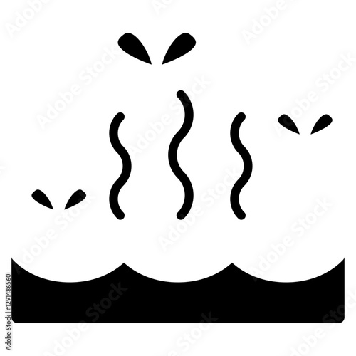 Water pollution icon in glyph style