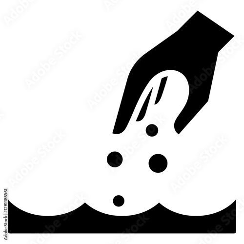 Water pollution icon in glyph style