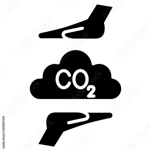 Reduce air pollution icon in glyph style