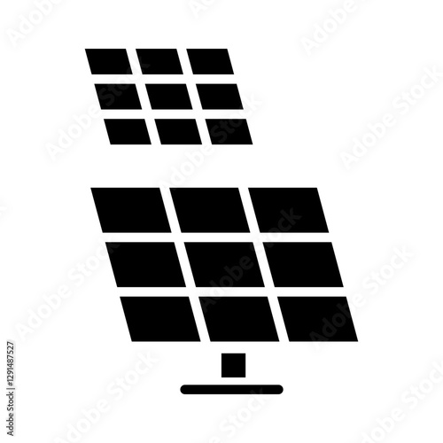Solar cell icon in glyph style
