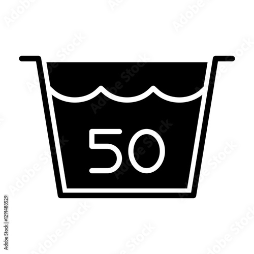 Laundry symbol icon in glyph style